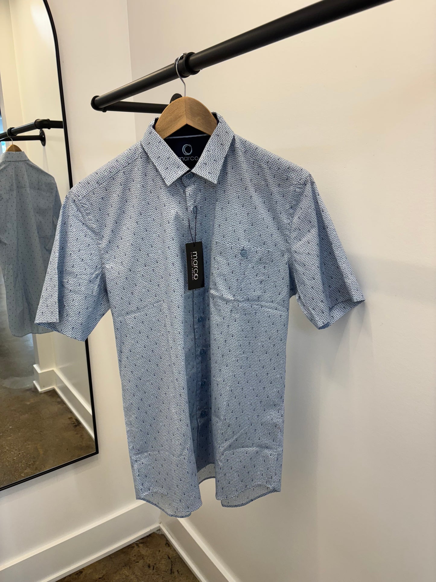 Anchor Short Sleeve Button Down Dress Shirt