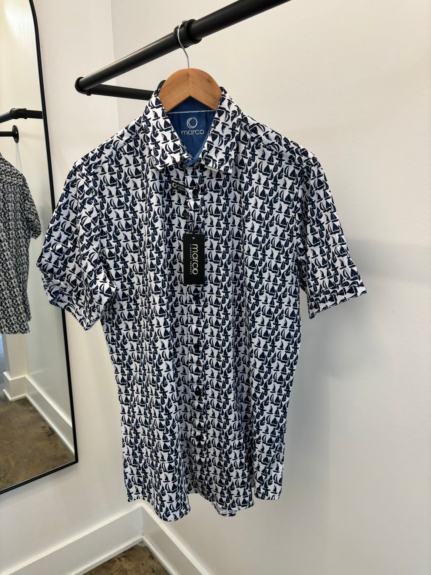 Sail Boat Short Sleeve Button Down