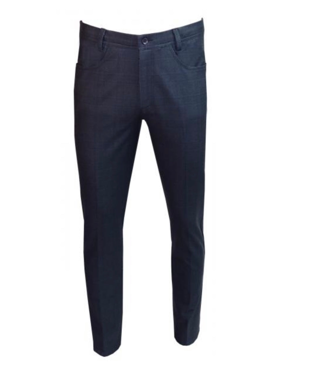 Owen Checked Pants — Navy