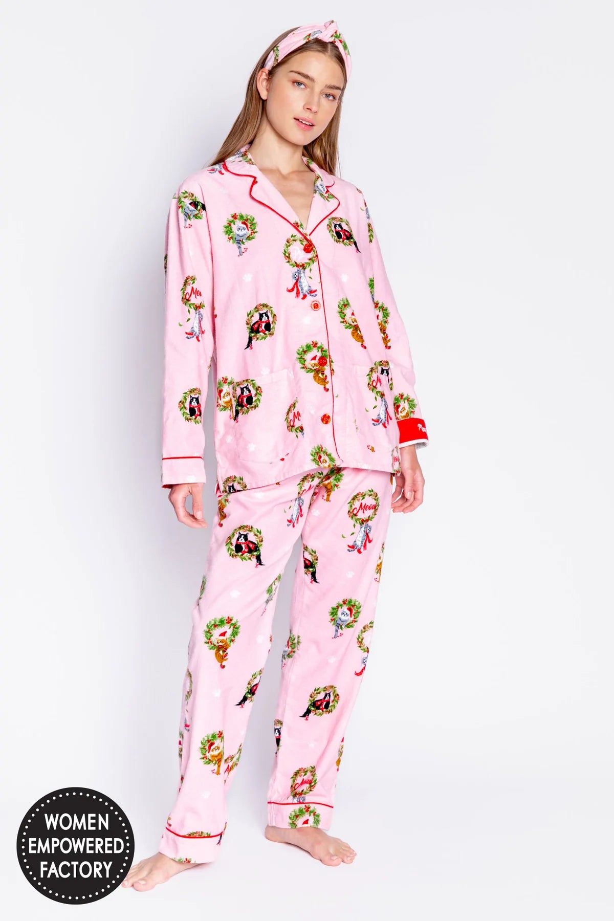 Christmas Cat Flannel PJ Set