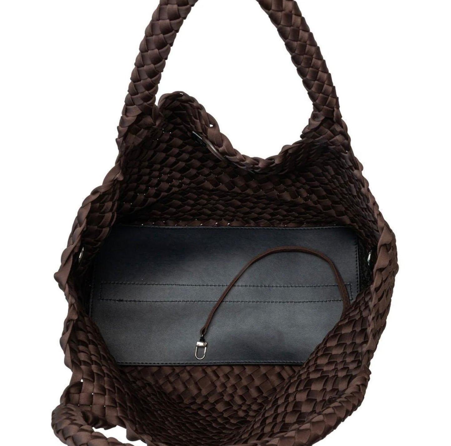 London Large Woven Bag With Matching Wristlet — Espresso
