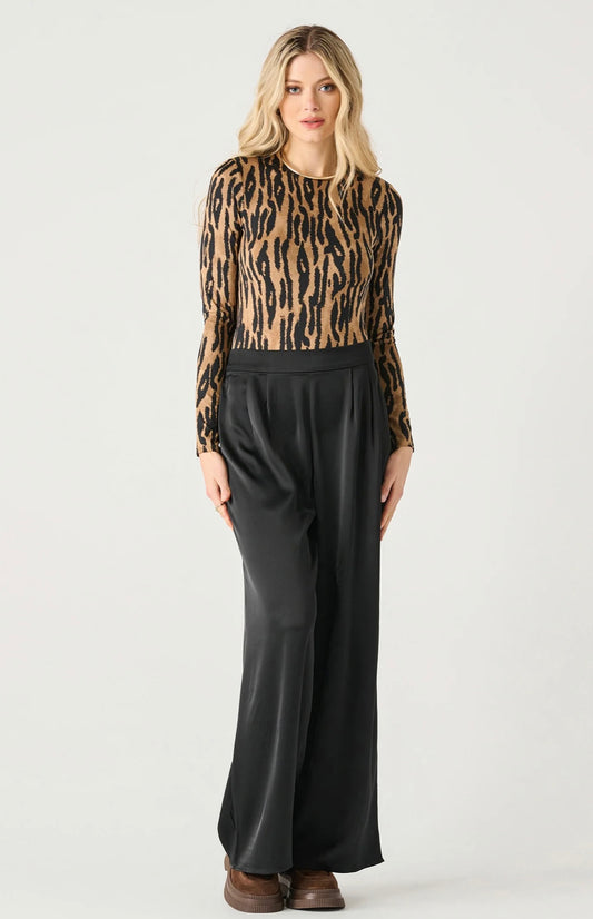 High Waist Satin Wide Leg Pant