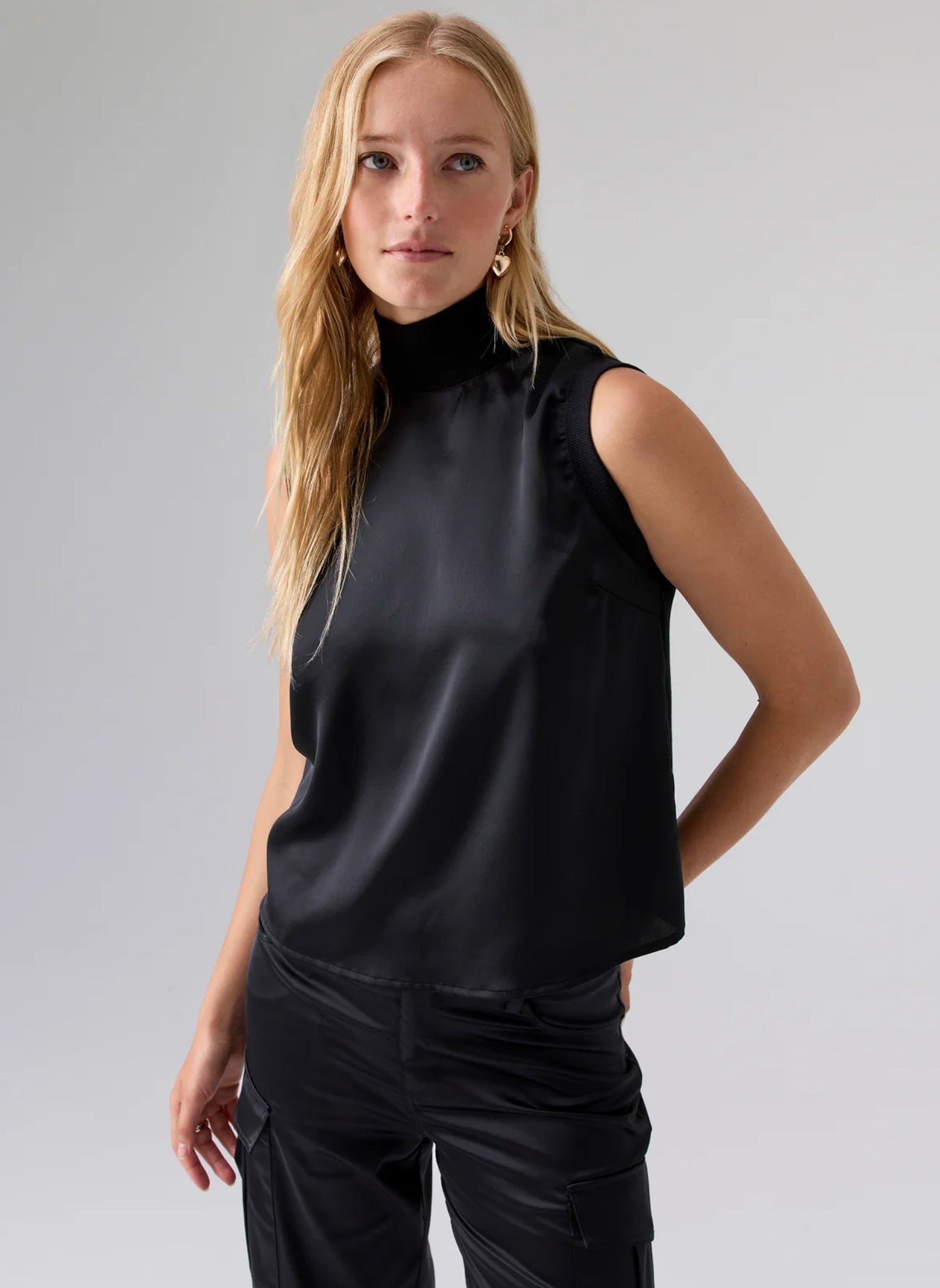 Nights Like This Satin Top — Black