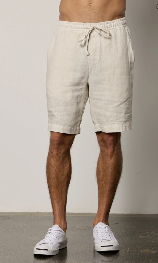 Jonathan Woven Linen Short — White