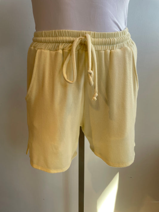 Yellow Solid Soft Shorts