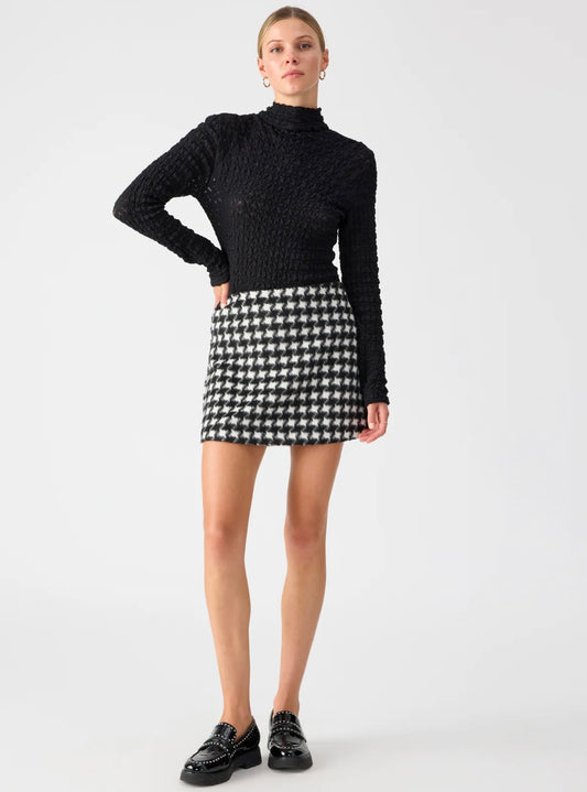 Westend Mini Skirt — Brushed Houndstooth