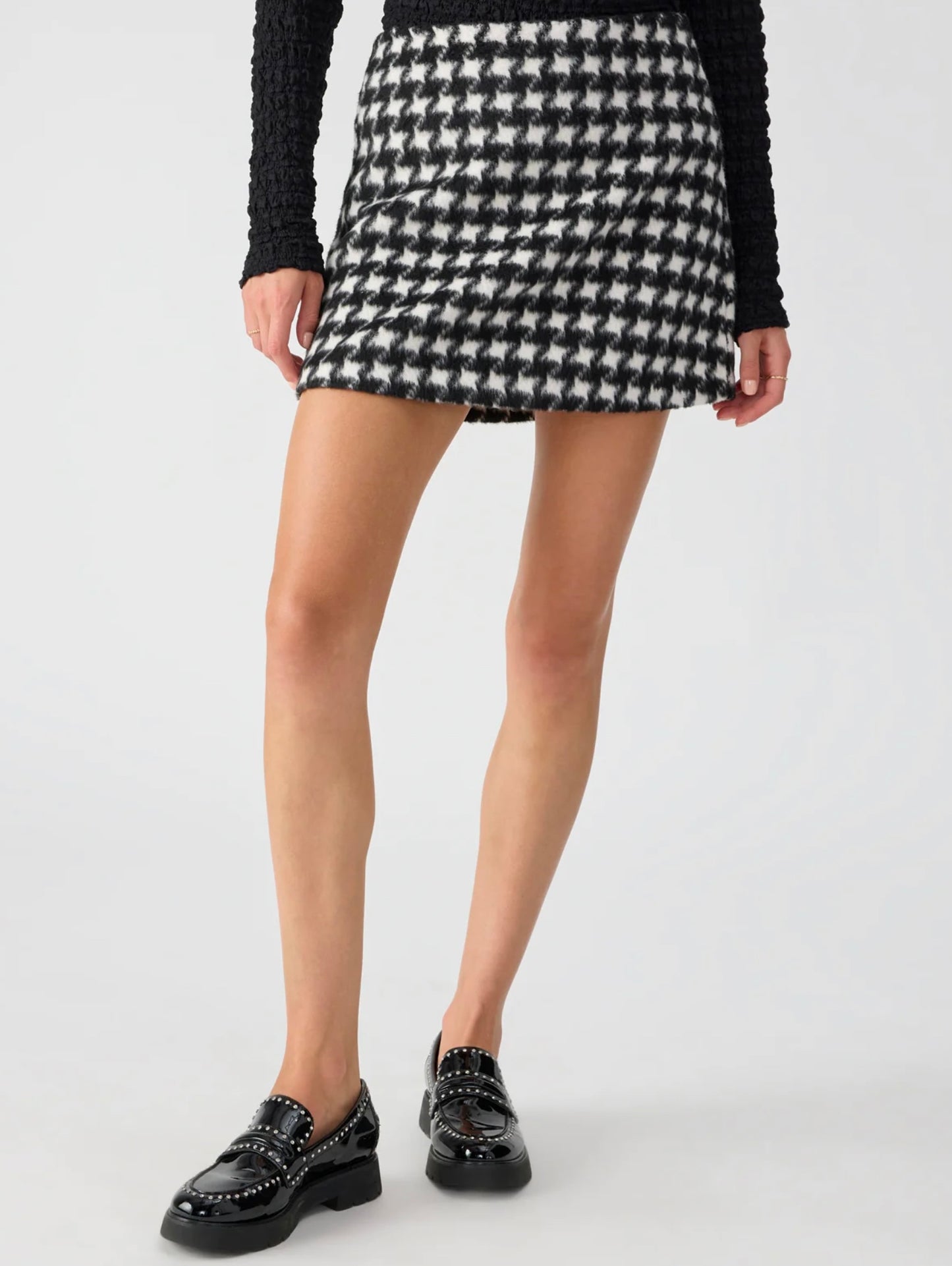 Westend Mini Skirt — Brushed Houndstooth