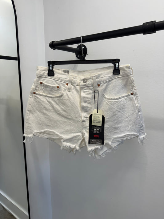 501 White Levi Shorts