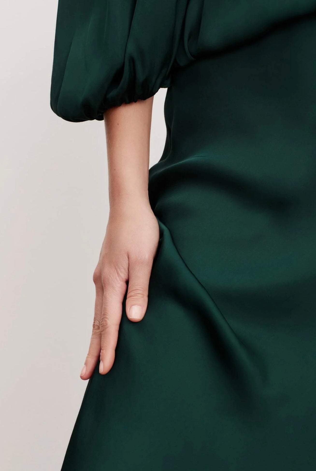 Cadence Satin Viscose Maxi Skirt — Fern Green