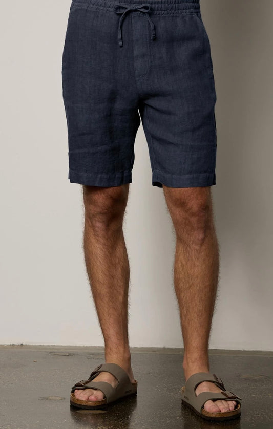 Jonathan Woven Linen Short — Navy