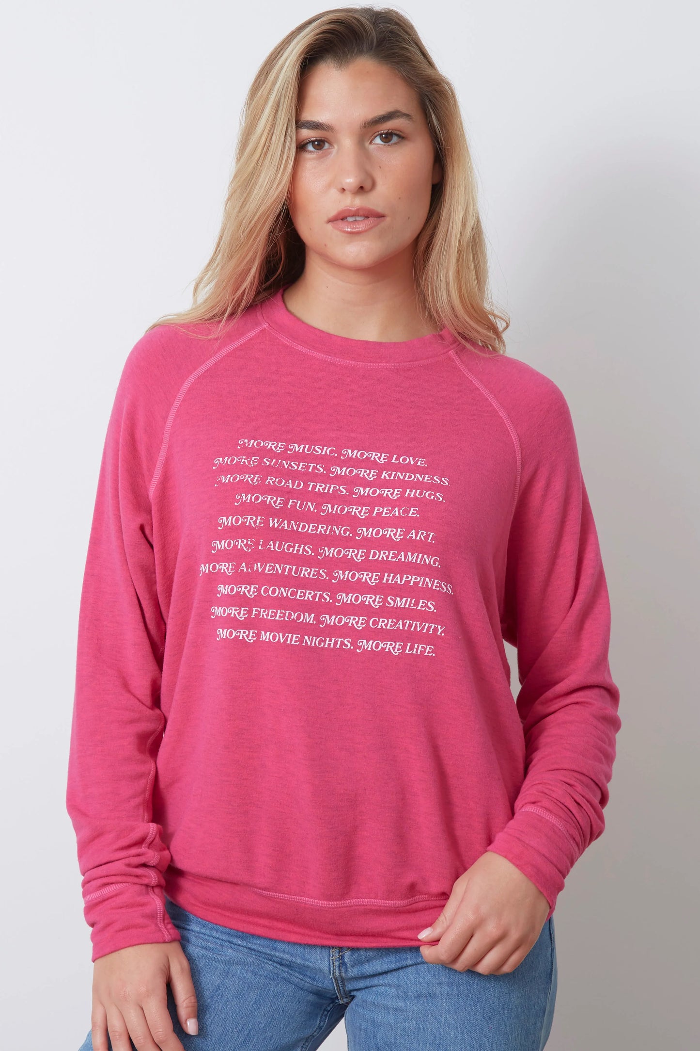 SMITH — More More More Long Sleeve — Fresh Watermelon Pink