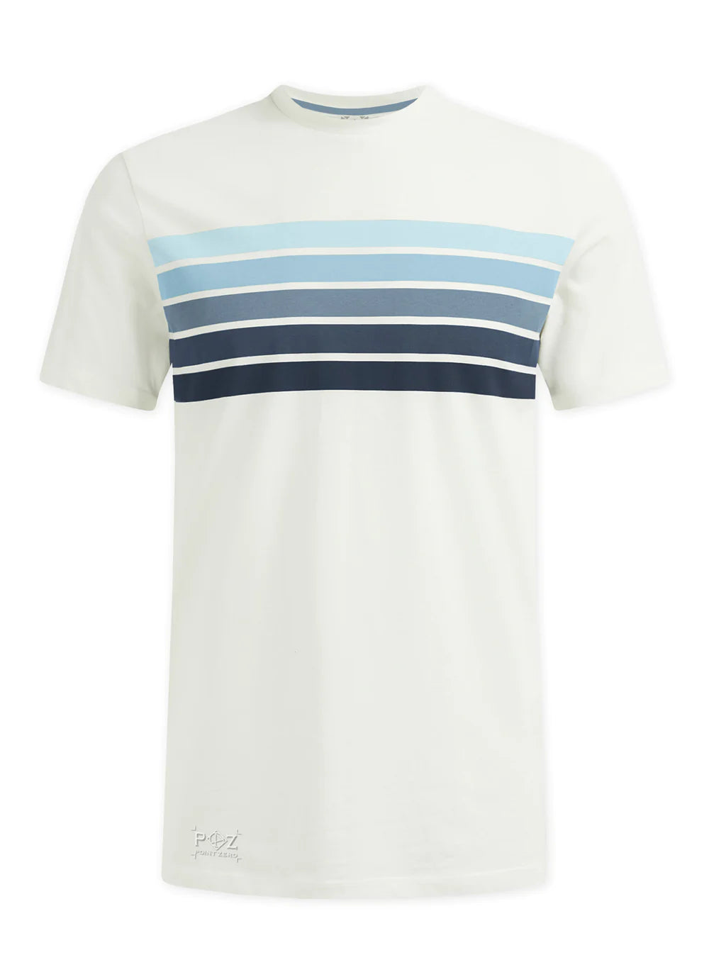 Tary Semi Fit Striped Print T-Shirt — Chambray