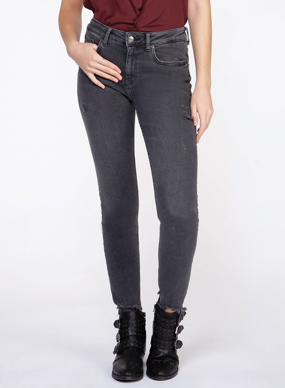 Frayed Grey Wash Jeans