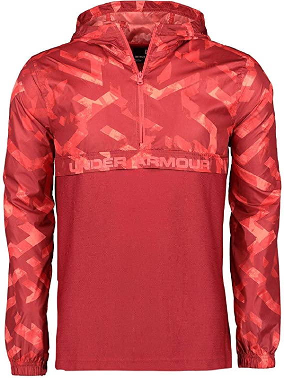 Red Sportstyle Woven Layer Hoodie