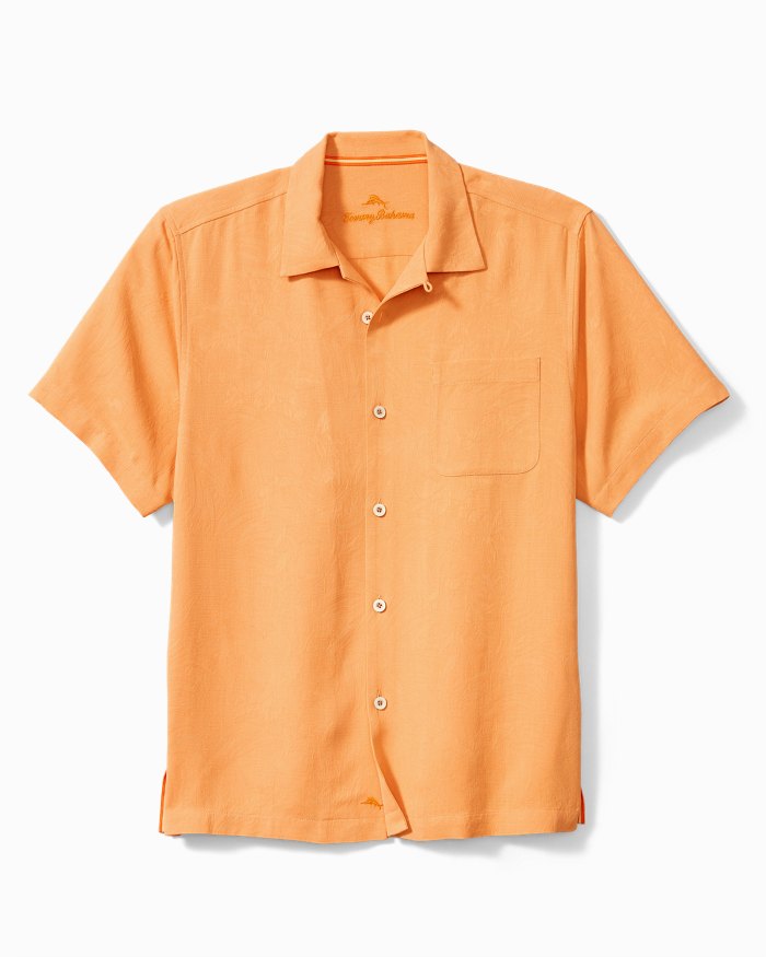 Tropic Isles Silk Camp Shirt — Orange Peel