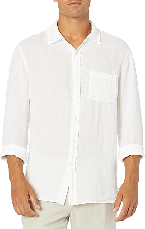 Benton Woven Linen Long Sleeve — White
