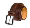 Brown Leather Belt with Brown Stitching