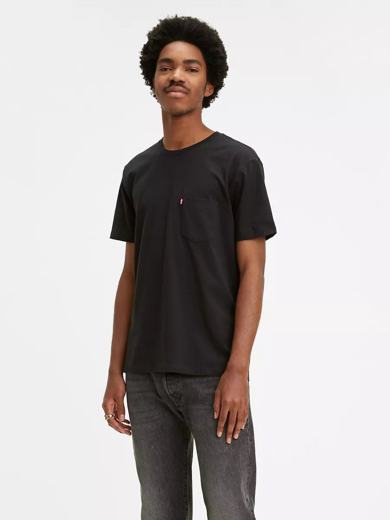 Black Relaxed Pocket Tee