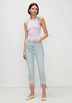 High Waist Slim Kick With Frayed Hem