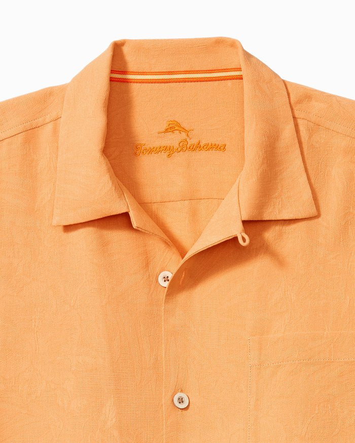 Tropic Isles Silk Camp Shirt — Orange Peel