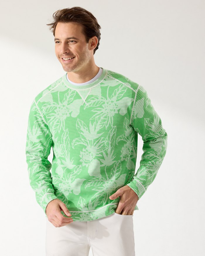 Costa Flora Reversible Crewneck Sweatshirt — Green