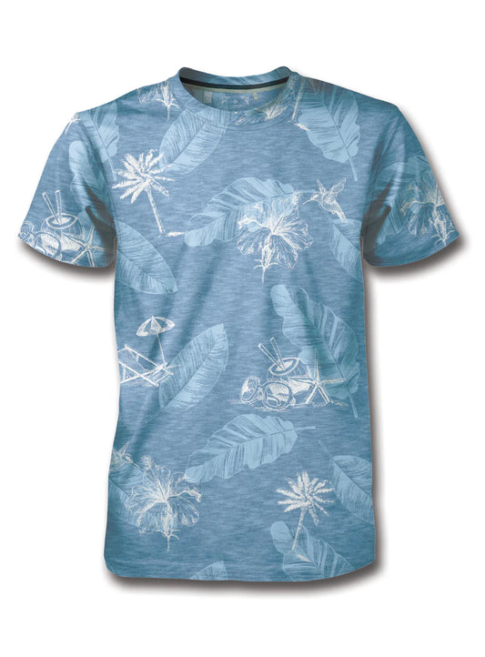 Perry Semi-Fit End-On-End All-Over Printed T-Shirt