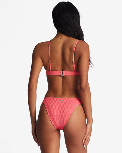 Summer High Fixed Triangle Bikini Top — Coral
