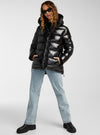 Black Shine Quilted Puffer