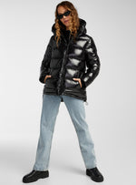 Black Shine Quilted Puffer