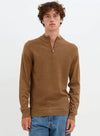 Brown Mock Zip Sweater
