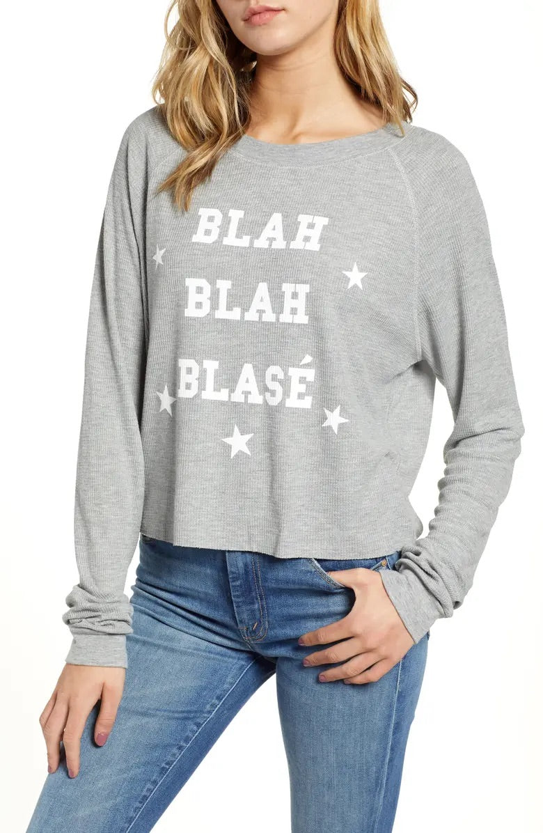 Blah Blah Blasé Crop Pullover