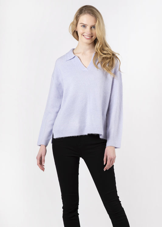 Andres Periwinkle V-Neck Sweater