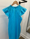 Blue Poplin Solid Dreamy Dress