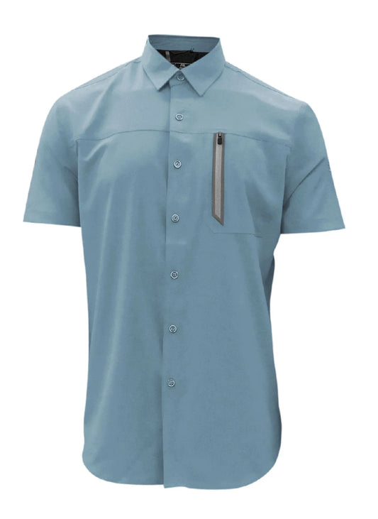 Short Sleeve Solid 4 Way Stretch Dry Edition Shirt — Horizon Blue
