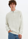 Grey Mock Zip Sweater