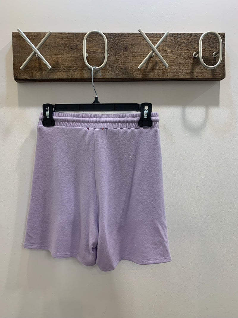 Purple Solid Soft Shorts