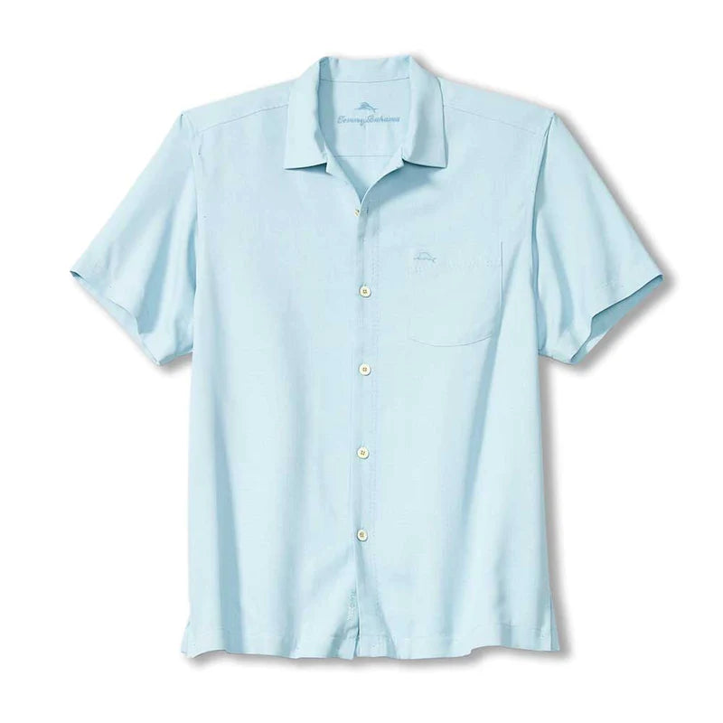 Coastal Breeze Check IslandZone Camp Shirt — Humming Bird Blue