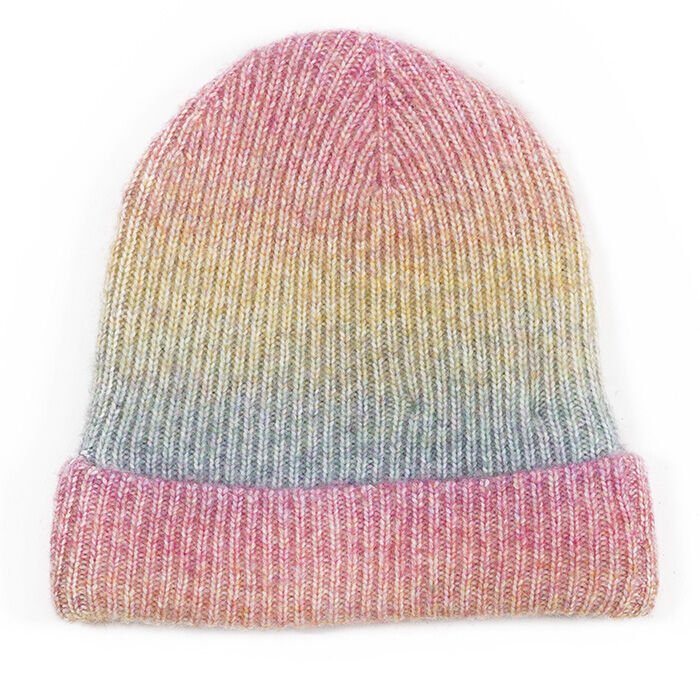 Ribbed Ombre Foldover Hat | Light Ombre Marl