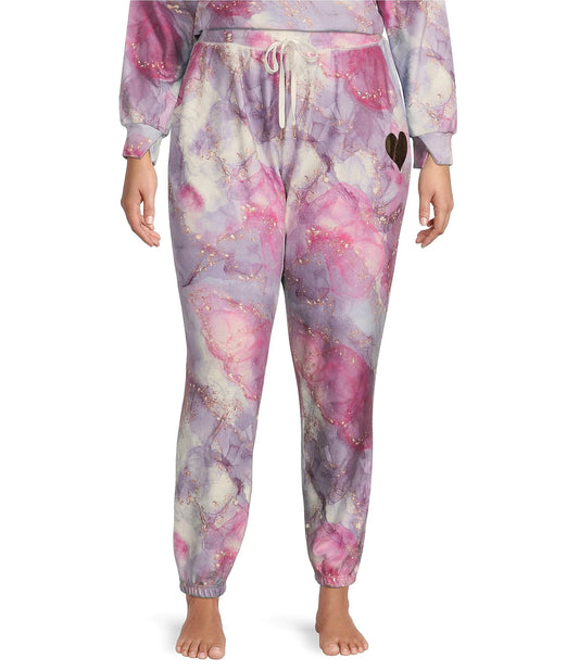 Marble Mayhem Banded Pant — Pink Haze