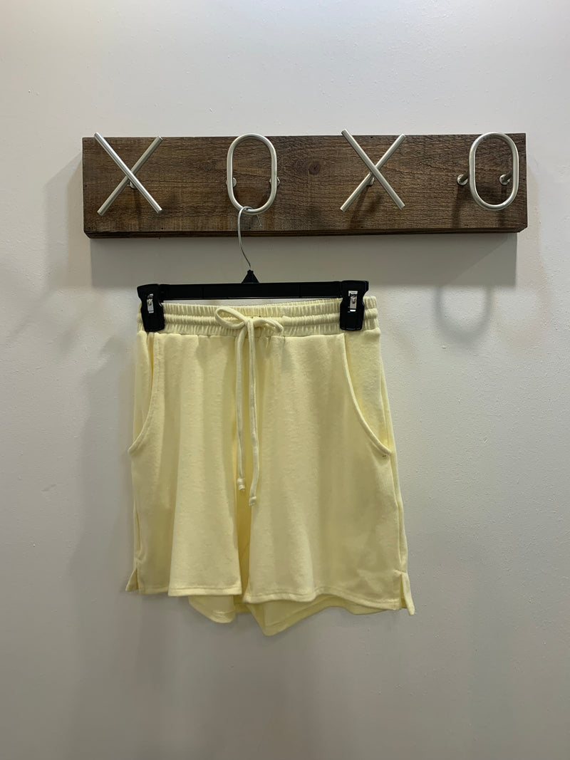 Yellow Solid Soft Shorts