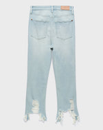High Waist Slim Kick With Frayed Hem