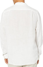 Benton Woven Linen Long Sleeve — White