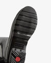 Tall Back Adjustable Gloss Rain Boots — Black