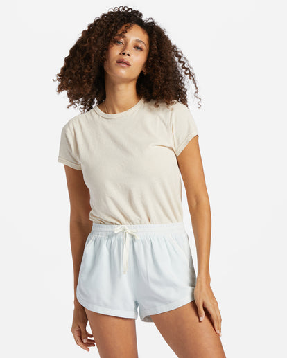 Road Trippin Elastic Waist Shorts — Light Blue