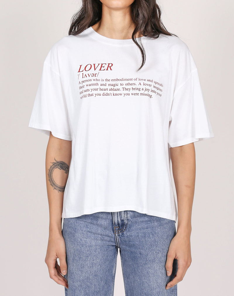 The "DEFINITION OF A LOVER" Boxy Crew Neck Tee
