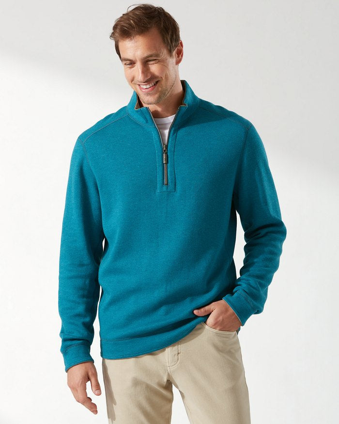 Flipshore Half-Zip Reversible Sweatshirt — Ink Blue