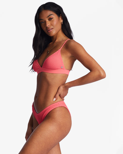 Summer High Fixed Triangle Bikini Top — Coral