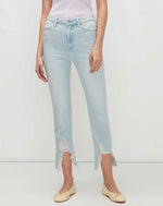 High Waist Slim Kick With Frayed Hem