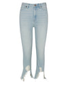 High Waist Slim Kick With Frayed Hem