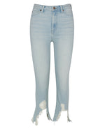 High Waist Slim Kick With Frayed Hem